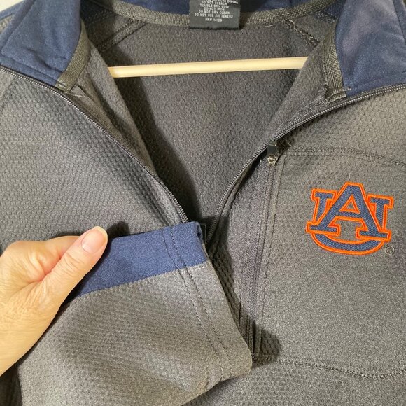 Mens Colosseum Auburn 1/4 Zip Pullover Jacket‎ Gray Blue M Polyester - Picture 3 of 7